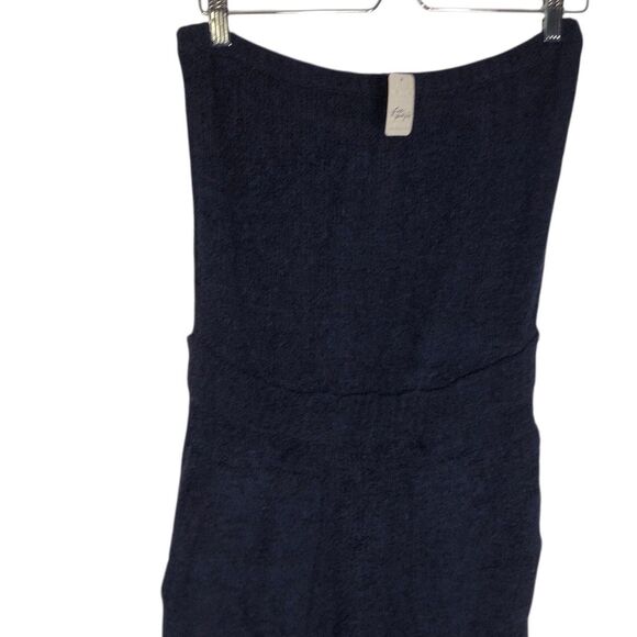 Free People Beach Claire One Piece Medium Navy Blue Marin Strapless Jumpsuit NWT - Picture 6 of 13